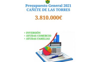 Cañete de las Torres contará para el 2021 con un presupuesto municipal de 3,8 millones de euros