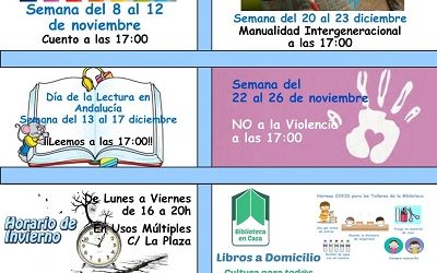 Programa de actividades culturales de la Biblioteca Pública Municipal para los meses de noviembre y diciembre 2021