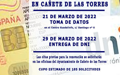 Próxima fecha para la renovación de DNI en Cañete de las Torres