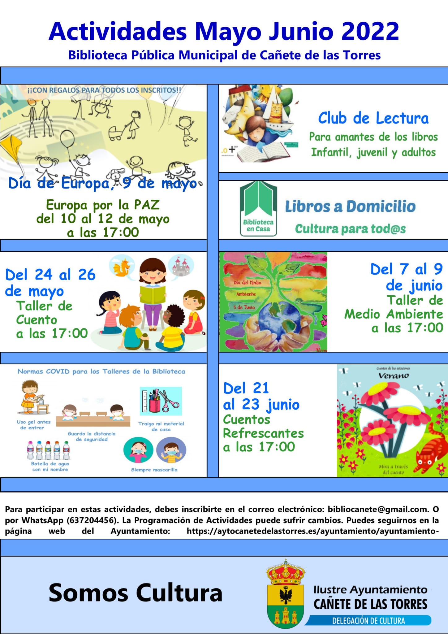 Programa de actividades biblioteca mayo y junio 2022