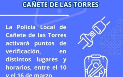 La Policía Local de Cañete de las Torres se suma a la campaña especial de la DGT de control del cinturón y sistemas de retención infantil